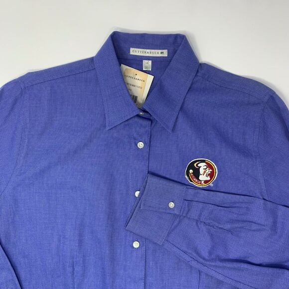 Cutter & Buck Other - FSU Cutter & Buck NWT Women's Shirt  Blue Oxford Long Sleeve Button Up‎ Size L